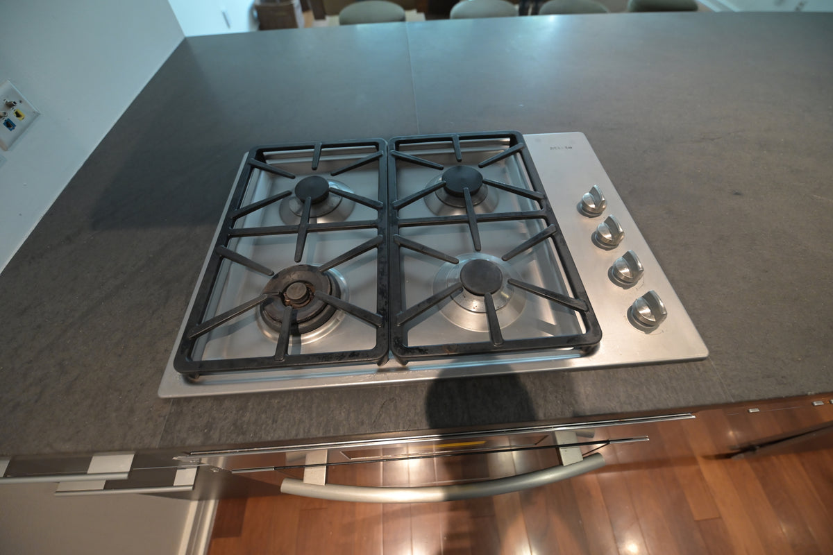 Bulthaup Modern Gray & White Kitchen with Miele Appliances