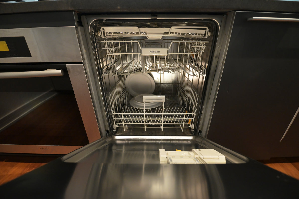 Bulthaup Modern Gray & White Kitchen with Miele Appliances