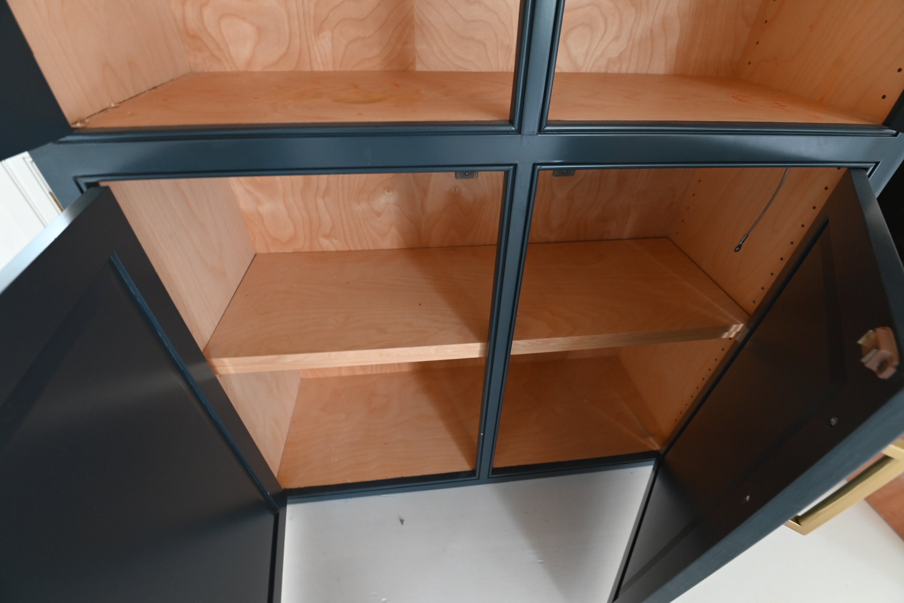 Prevo Transitional Dark Blue Butler's Pantry