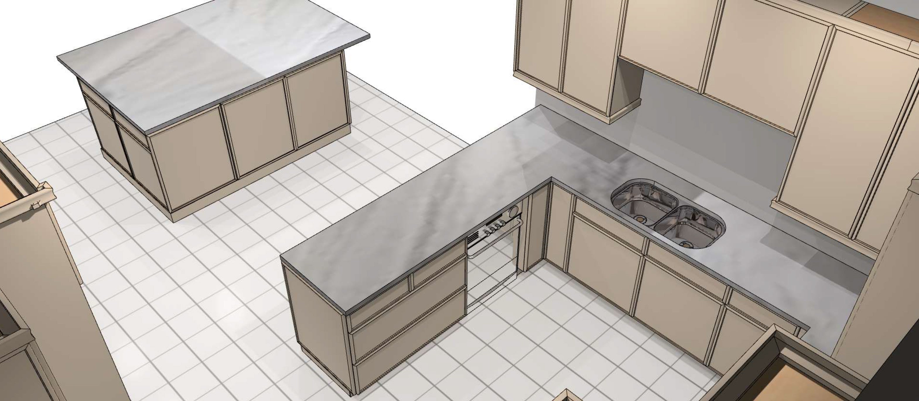 Omega Transitional Magnolia Stained Maple Kitchen with Island and Butler's Pantry - Cabinetry Only