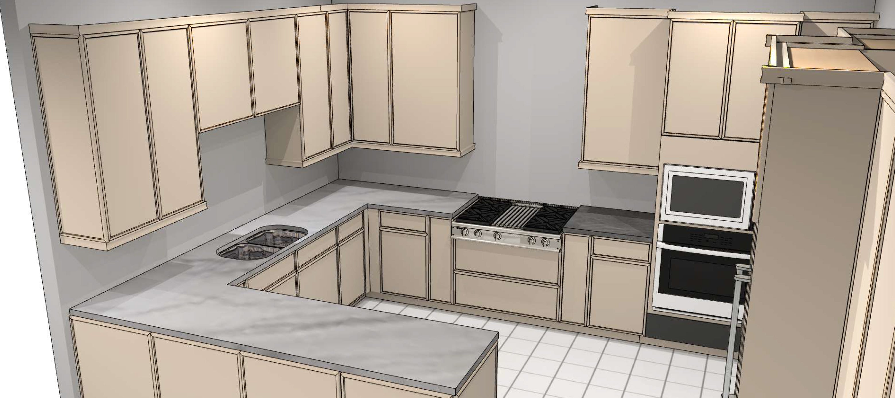 Omega Transitional Magnolia Stained Maple Kitchen with Island and Butler's Pantry - Cabinetry Only