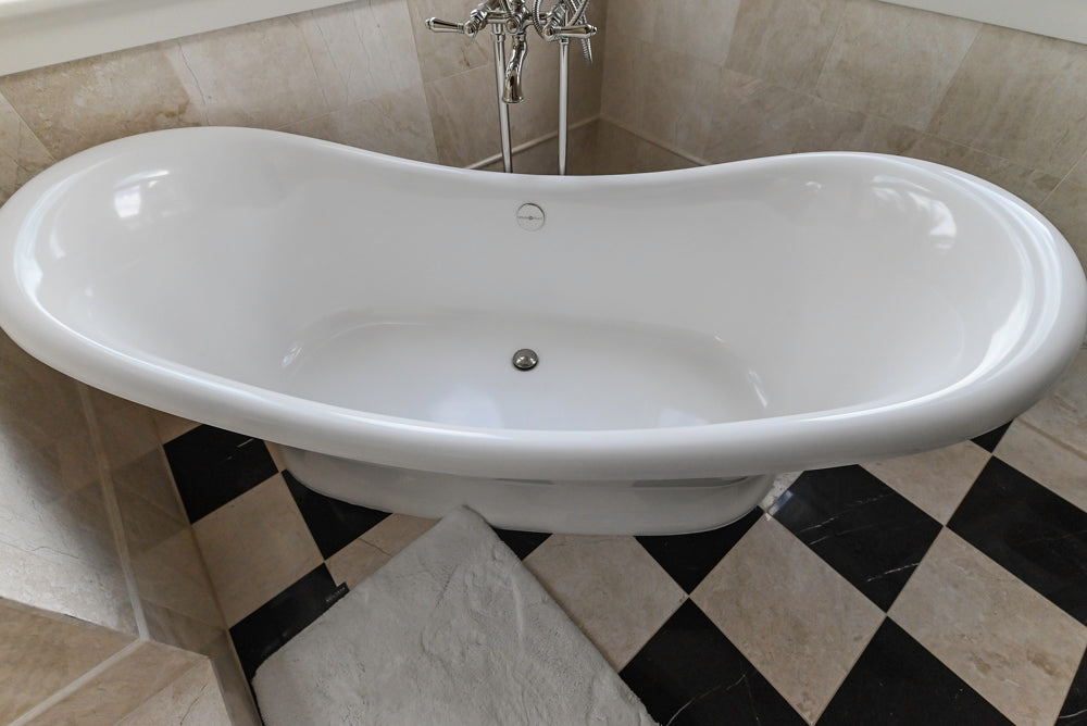 Victoria + Albert 74" White Freestanding Bathtub with Tub Filler Faucet