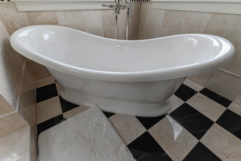 Victoria + Albert 74" White Freestanding Bathtub with Tub Filler Faucet