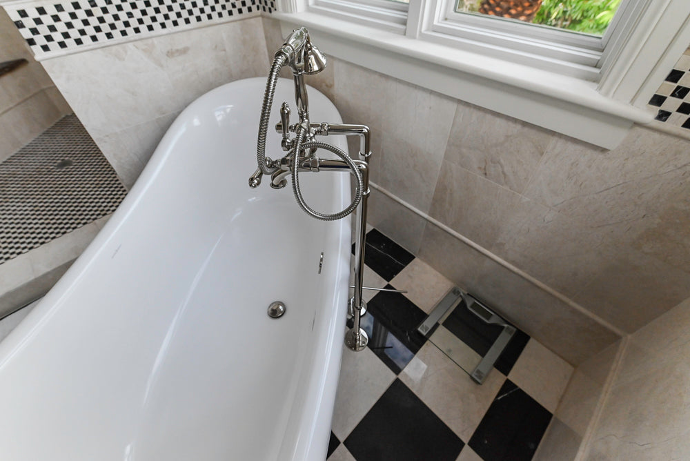 Victoria + Albert 74" White Freestanding Bathtub with Tub Filler Faucet