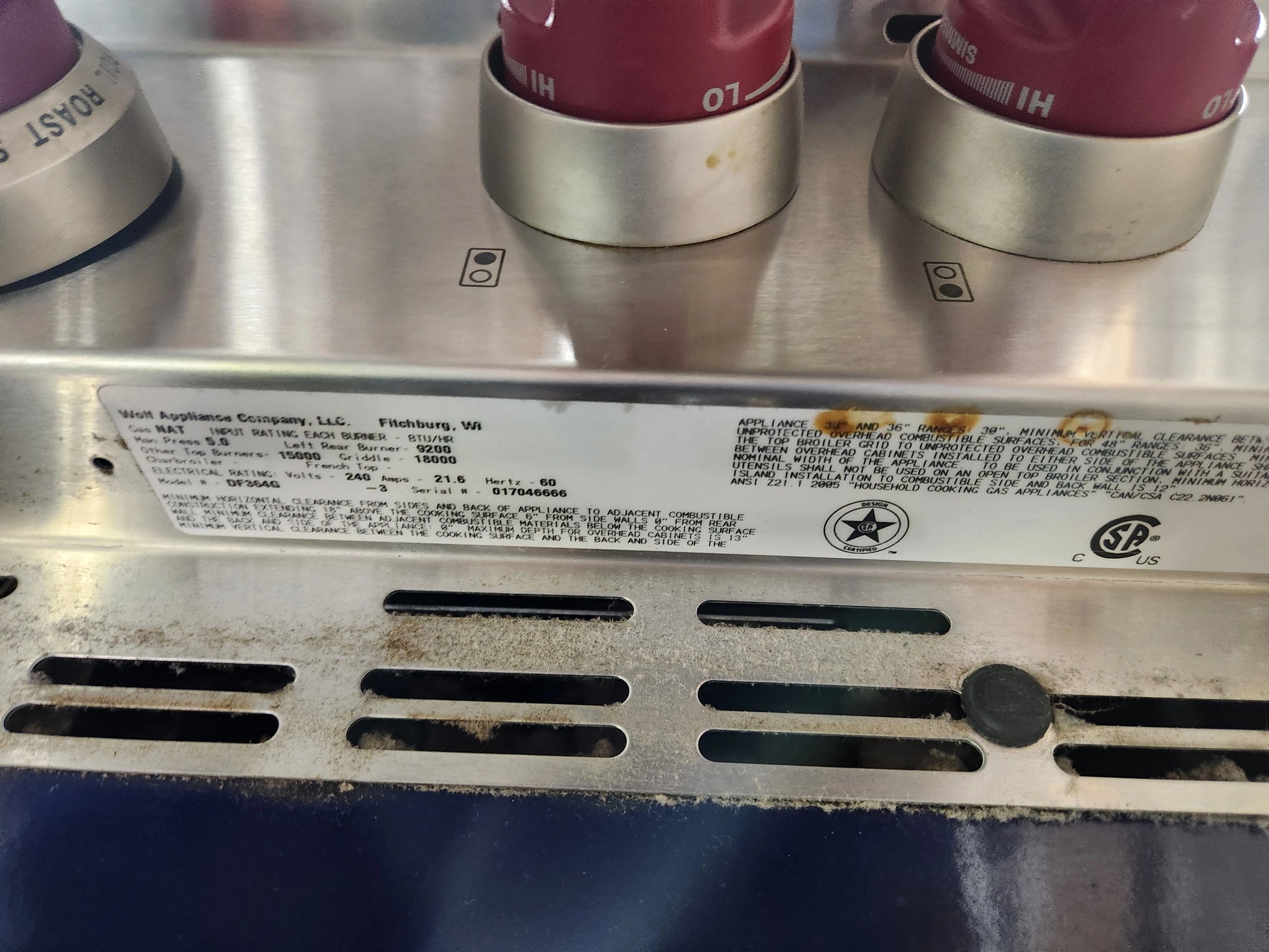 Wolf DF364G 36" Stainless Steel Dual Fuel Range