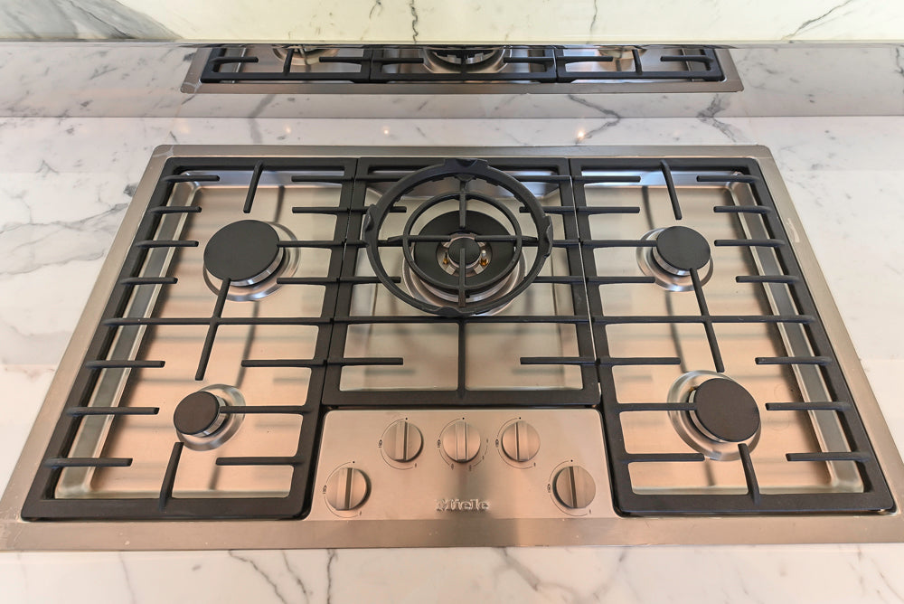 Modern Marble White Kitchen with Island