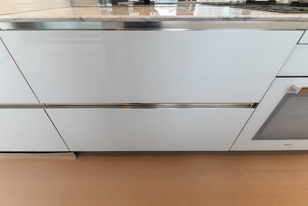 Modern Marble White Kitchen with Island