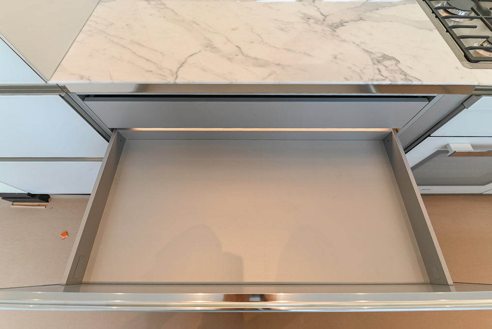 Modern Marble White Kitchen with Island