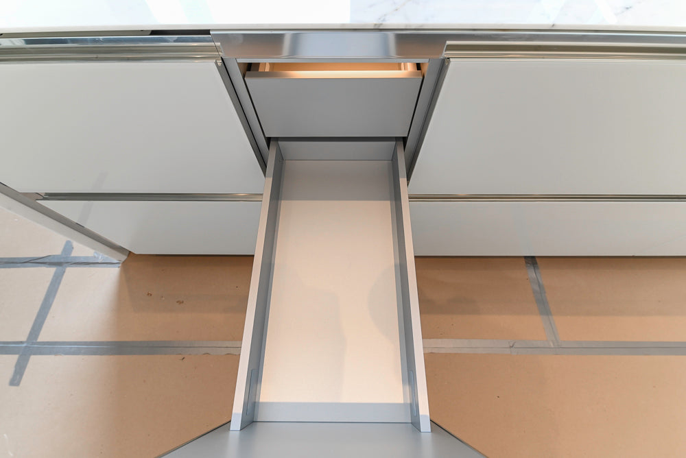 Modern Marble White Kitchen with Island