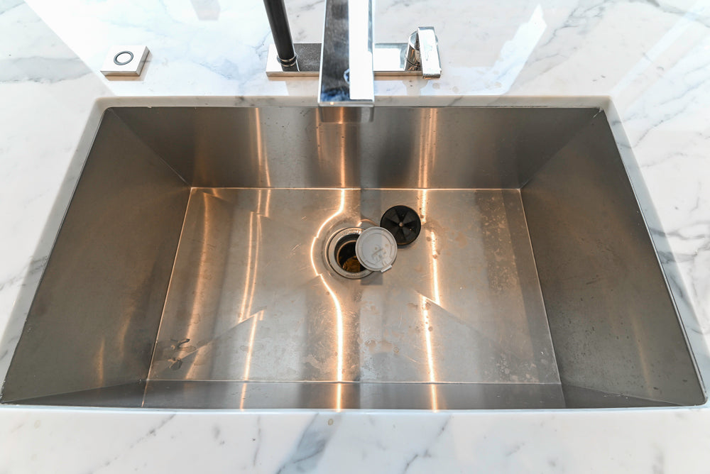 Modern Marble White Kitchen with Island