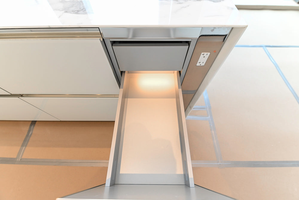 Modern Marble White Kitchen with Island