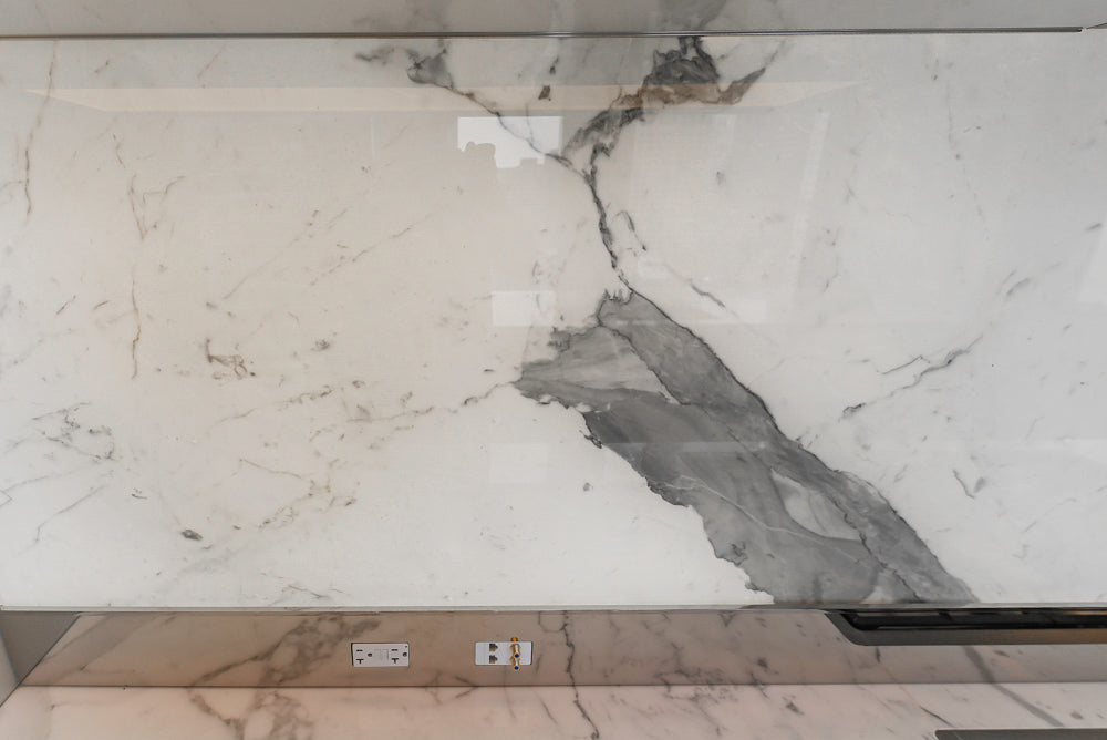 Modern Marble White Kitchen with Island