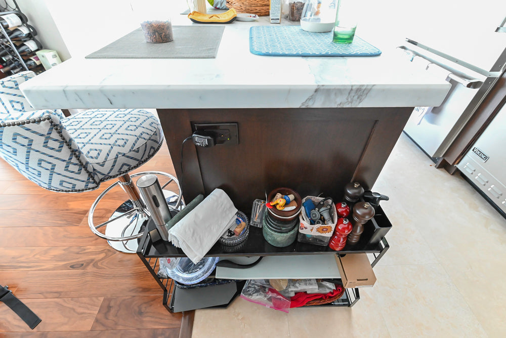 Dark Wooden Traditional Kitchen with Marble Island and Viking Appliance Package