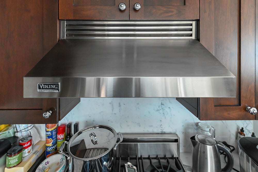 Dark Wooden Traditional Kitchen with Marble Island and Viking Appliance Package