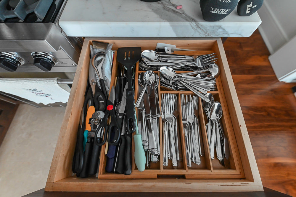 Dark Wooden Traditional Kitchen with Marble Island and Viking Appliance Package