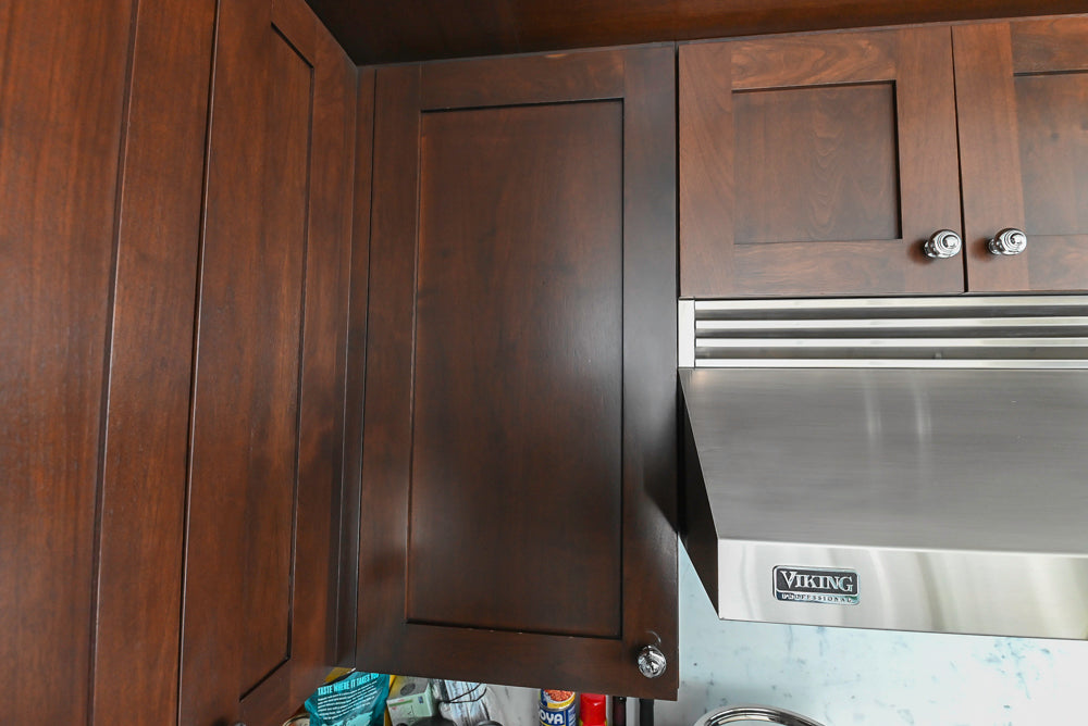 Dark Wooden Traditional Kitchen with Marble Island and Viking Appliance Package