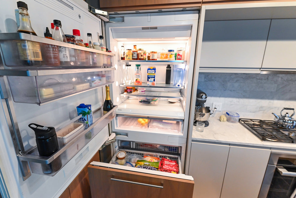 Stevali Stunner: Modern Two-Tone Kitchen with Island and Miele Appliance Package