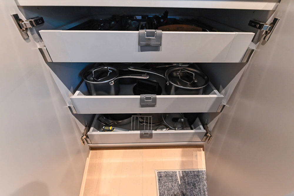 Stevali Stunner: Modern Two-Tone Kitchen with Island and Miele Appliance Package