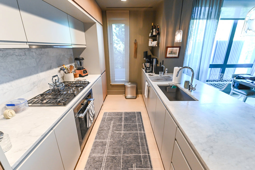 Stevali Modern Two-Tone Pre-Owned Kitchen with Island and Miele Appliance Package