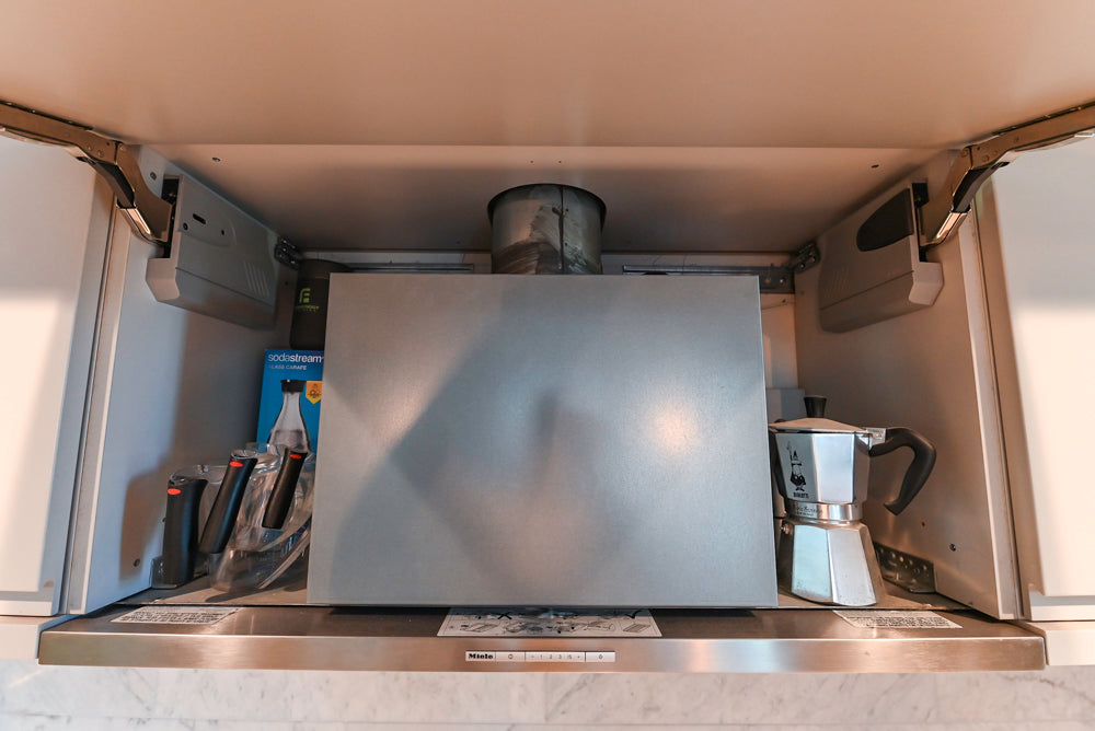 Stevali Stunner: Modern Two-Tone Kitchen with Island and Miele Appliance Package