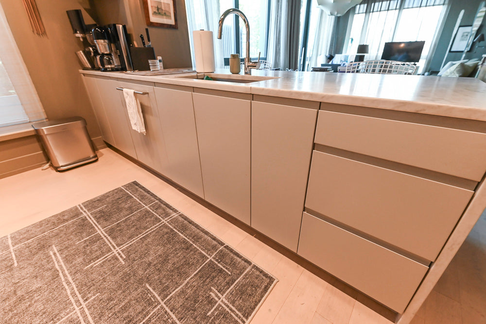 Stevali Modern Two-Tone Pre-Owned Kitchen with Island and Miele Appliance Package