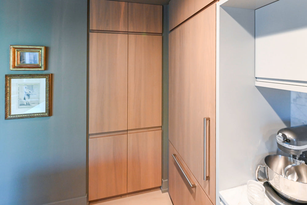 Stevali Modern Two-Tone Pre-Owned Kitchen with Island and Miele Appliance Package