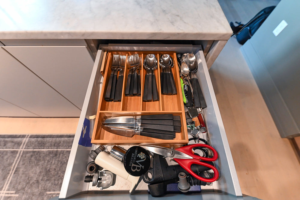 Stevali Stunner: Modern Two-Tone Kitchen with Island and Miele Appliance Package