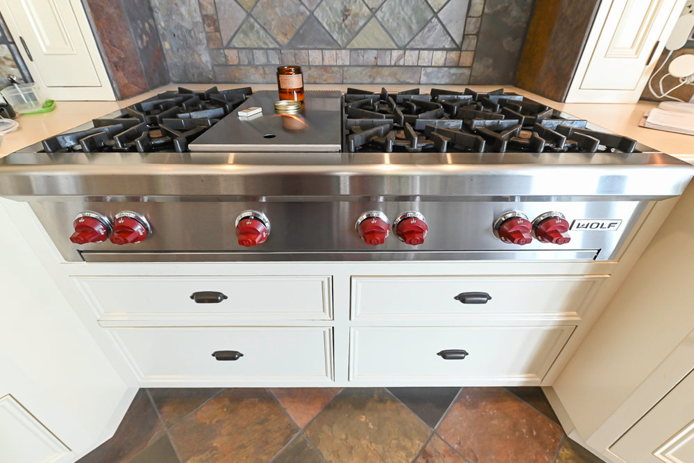 Cronin Cabinets Charm: Traditional White Kitchen with Island & Luxe Appliances