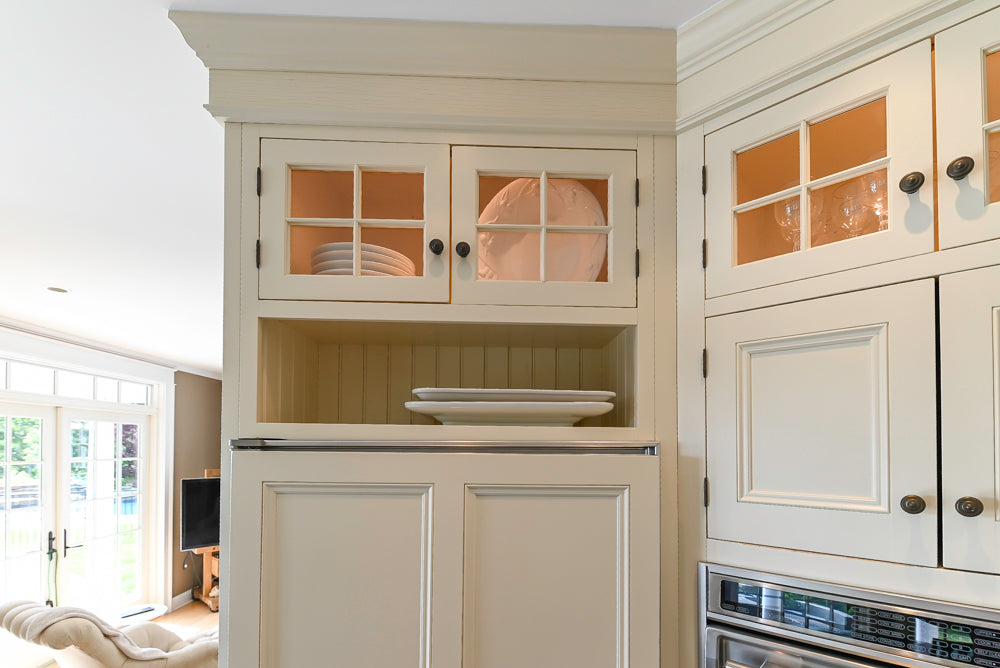 Cronin Cabinets Charm: Traditional White Kitchen with Island & Luxe Appliances