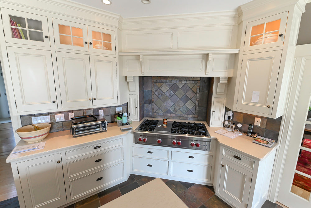 Cronin Cabinets Traditional White Pre-Owned Kitchen with Island and Appliances