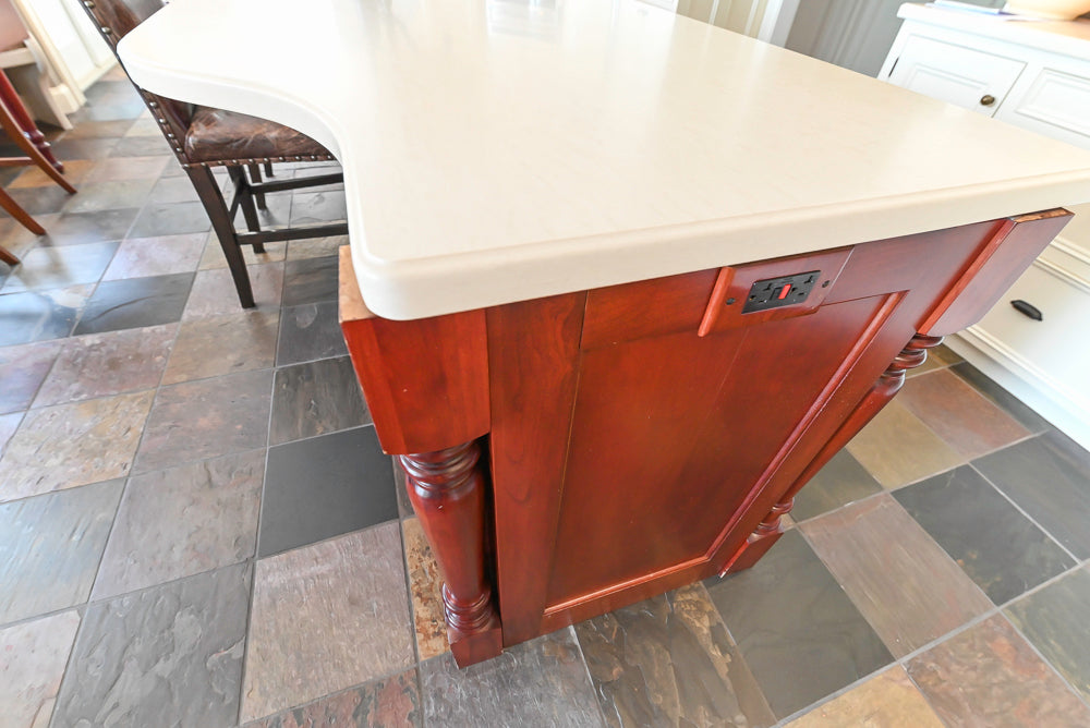 Cronin Cabinets Charm: Traditional White Kitchen with Island & Luxe Appliances