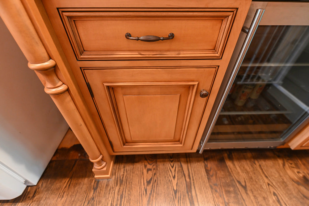 Large Traditional Wooden Kitchen with Island, Desk Area and Appliances