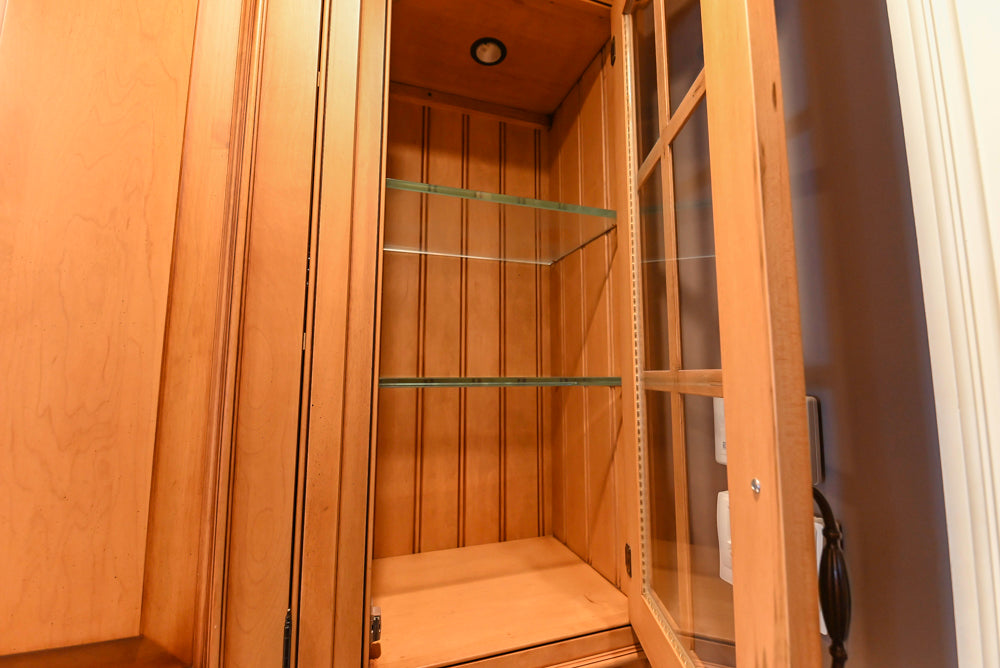 Large Traditional Wooden Kitchen with Island, Desk Area and Appliances