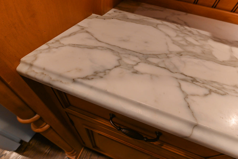 Large Traditional Wooden Kitchen with Island, Desk Area and Appliances