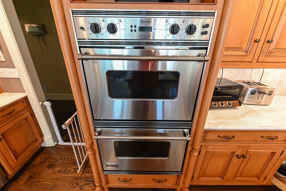 Large Traditional Wooden Kitchen with Island, Desk Area and Appliances