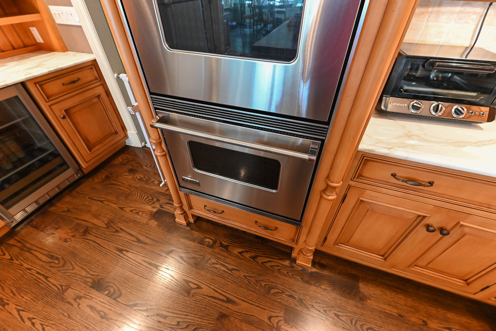 Large Traditional Wooden Kitchen with Island, Desk Area and Appliances