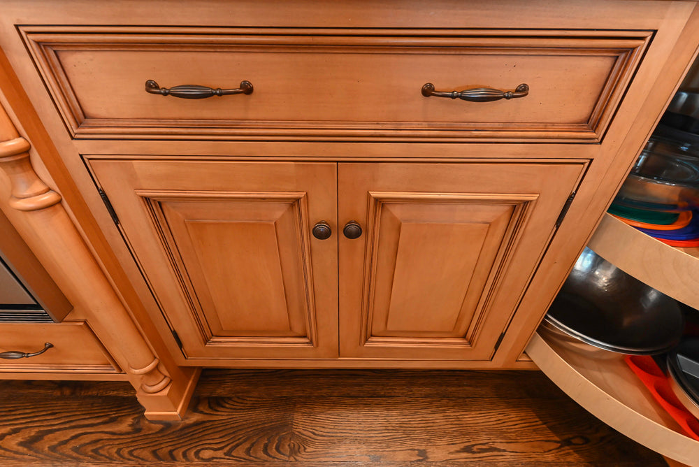 Large Traditional Wooden Kitchen with Island, Desk Area and Appliances