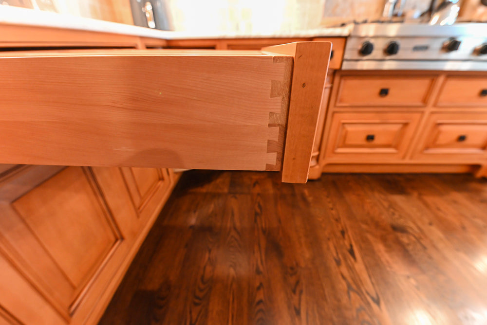 Large Traditional Wooden Kitchen with Island, Desk Area and Appliances