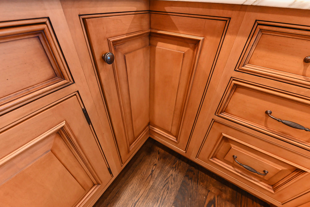 Large Traditional Wooden Kitchen with Island, Desk Area and Appliances