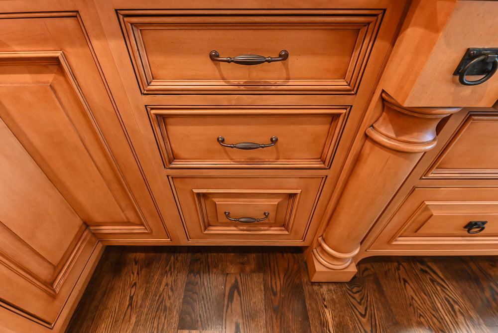 Large Traditional Wooden Kitchen with Island, Desk Area and Appliances
