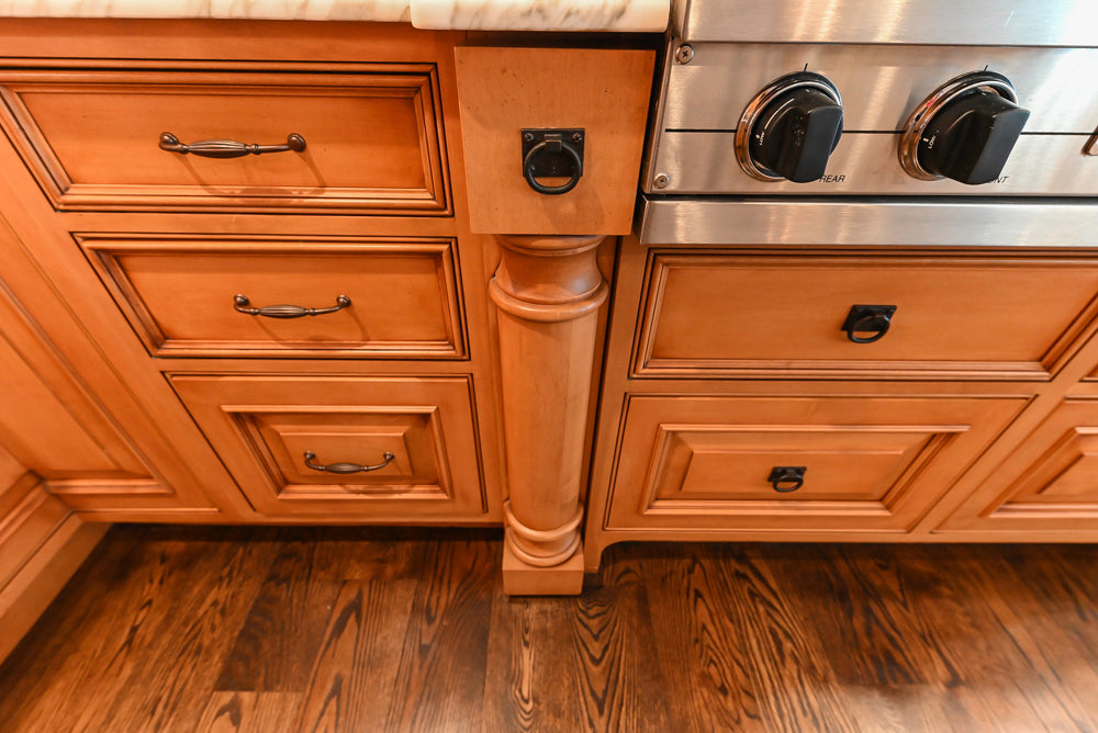 Large Traditional Wooden Kitchen with Island, Desk Area and Appliances