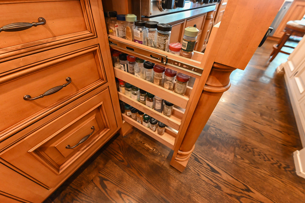 Large Traditional Wooden Kitchen with Island, Desk Area and Appliances