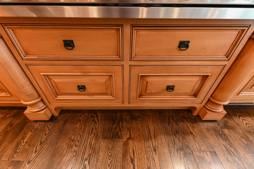Large Traditional Wooden Kitchen with Island, Desk Area and Appliances