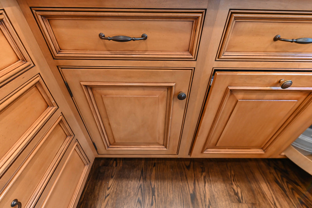 Large Traditional Wooden Kitchen with Island, Desk Area and Appliances