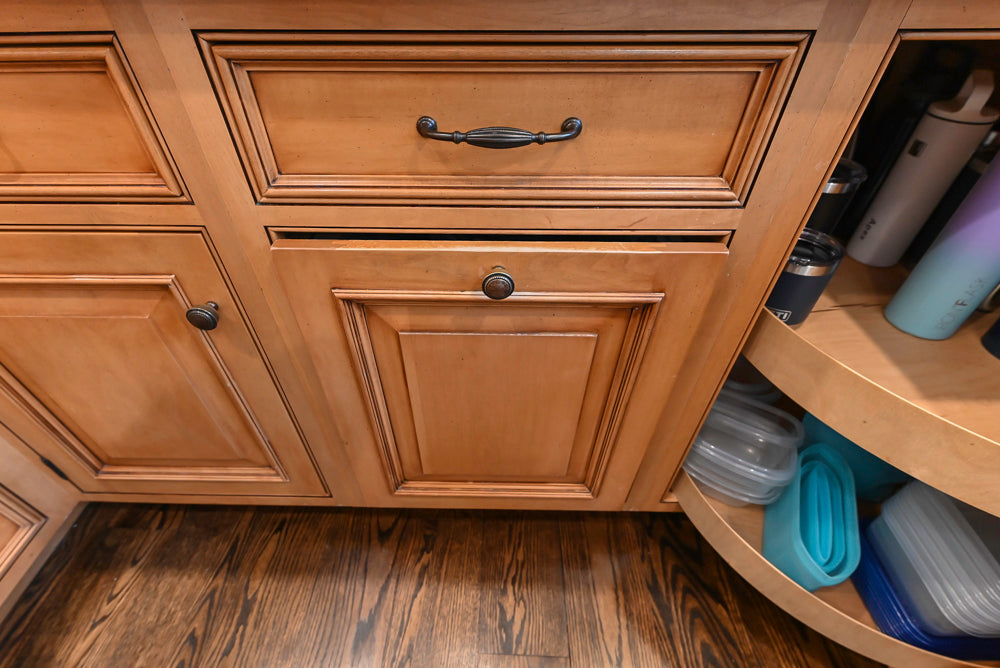 Large Traditional Wooden Kitchen with Island, Desk Area and Appliances
