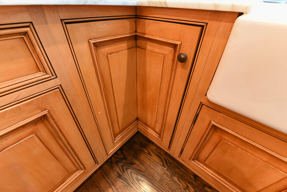 Large Traditional Wooden Kitchen with Island, Desk Area and Appliances
