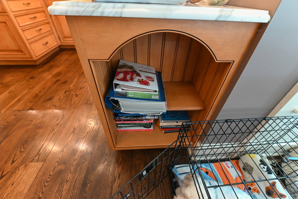 Large Traditional Wooden Kitchen with Island, Desk Area and Appliances