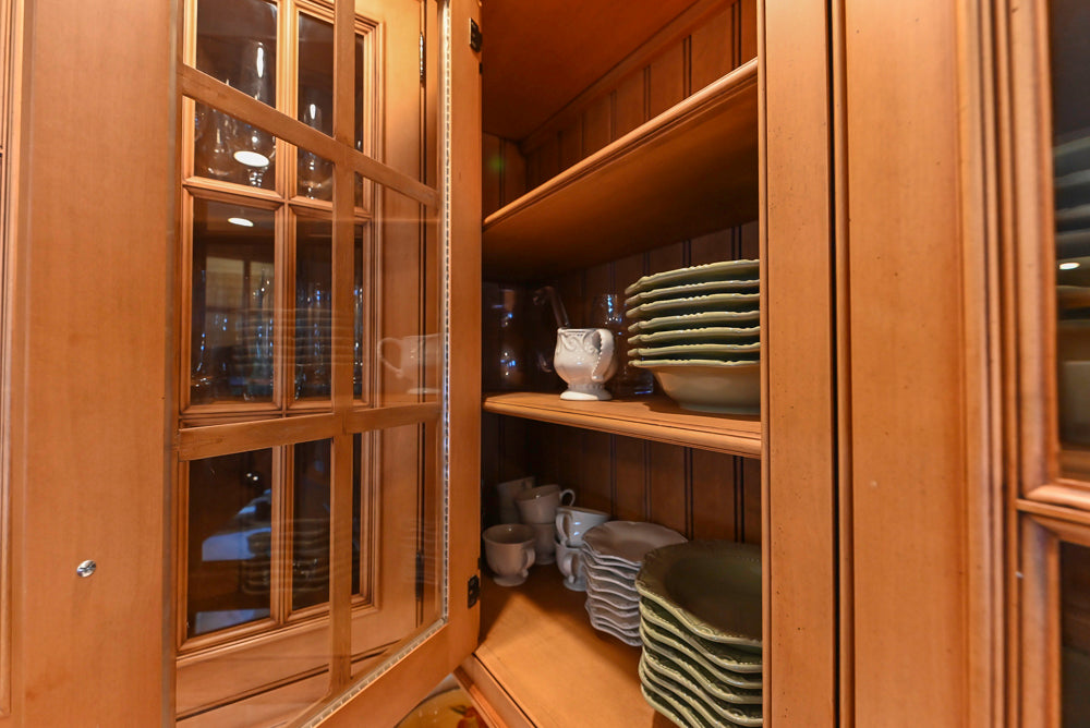 Large Traditional Wooden Kitchen with Island, Desk Area and Appliances