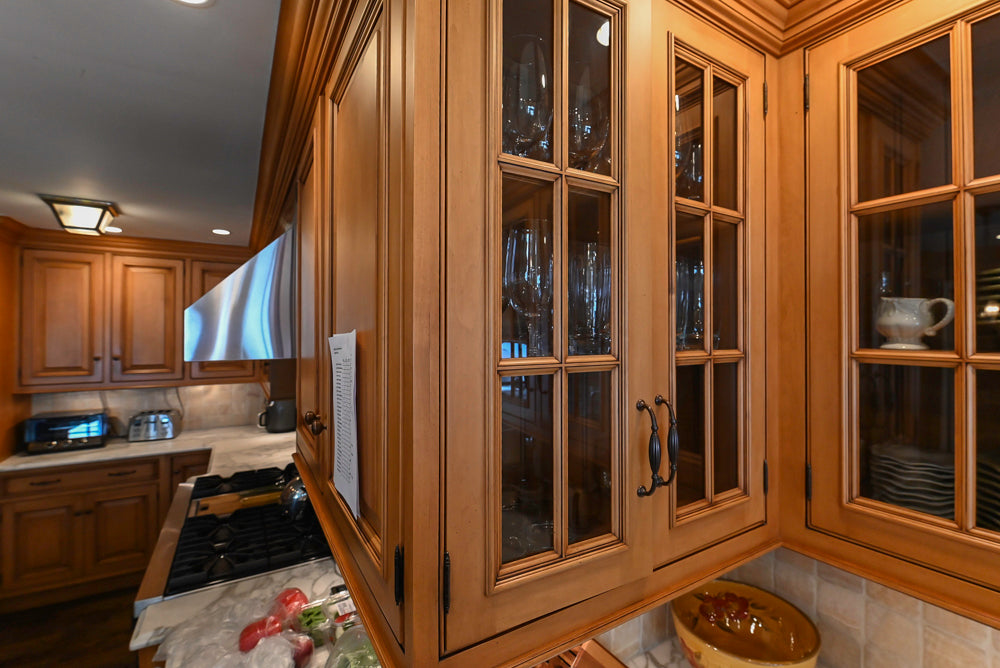 Large Traditional Wooden Kitchen with Island, Desk Area and Appliances