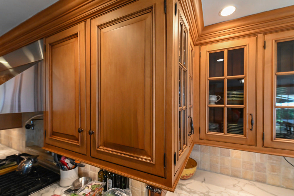 Large Traditional Wooden Kitchen with Island, Desk Area and Appliances